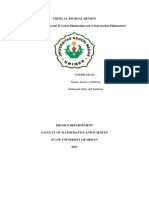 Critical Journal Review "Performance Comparison of Gauss Elimination and Gauss-Jordan Elimination"