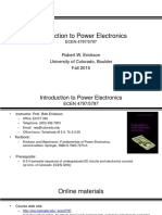 Introduction To Power Electronics: Robert W. Erickson University of Colorado, Boulder Fall 2015