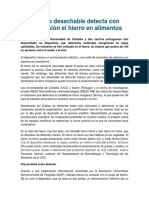 Un sistema desechable detecta con más precisión el hierro en alimentos.docx