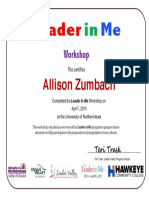 Leader in Me Certificate