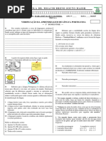 Avalia+º+úo Bimestral 1-  Prova A -  9 ano A, B, C e D