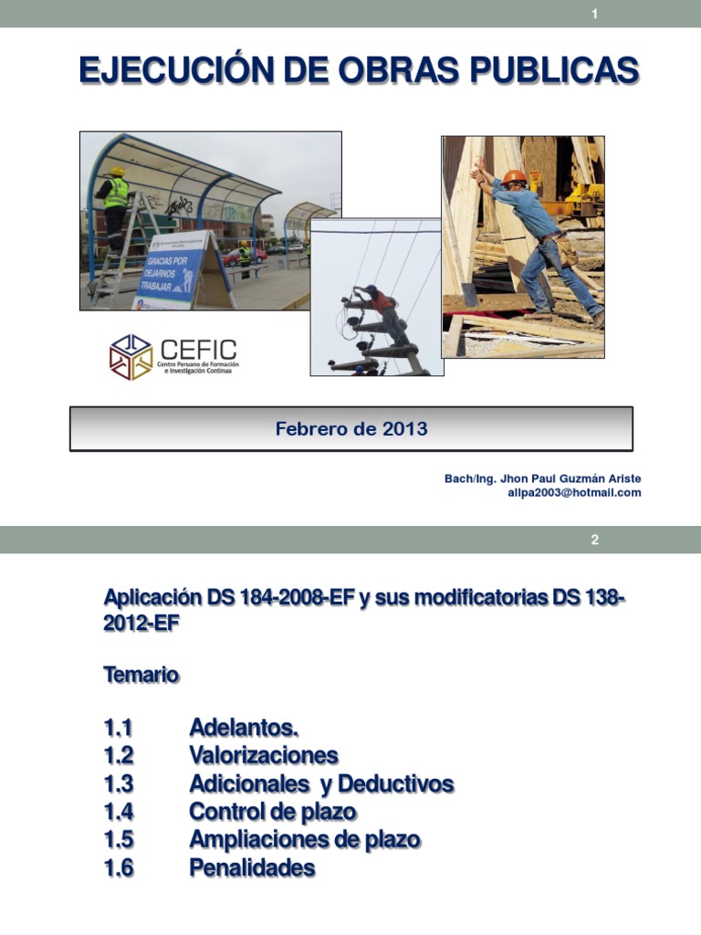 Ejecución de Obras Publicas | PDF | Calendario | Presupuesto