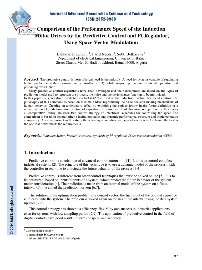 Comparison of The Performance Speed of The Induction Motor Drives by ...