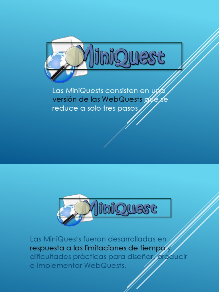 Introducción a las MiniQuests educativas | PDF | Cambio | Aprendizaje