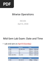 Bitwise Operations: ESC101 April 6, 2018