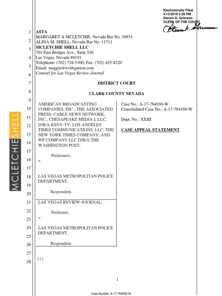 A 17 764030 W Case Appeal Statement PDF Nevada Appeal