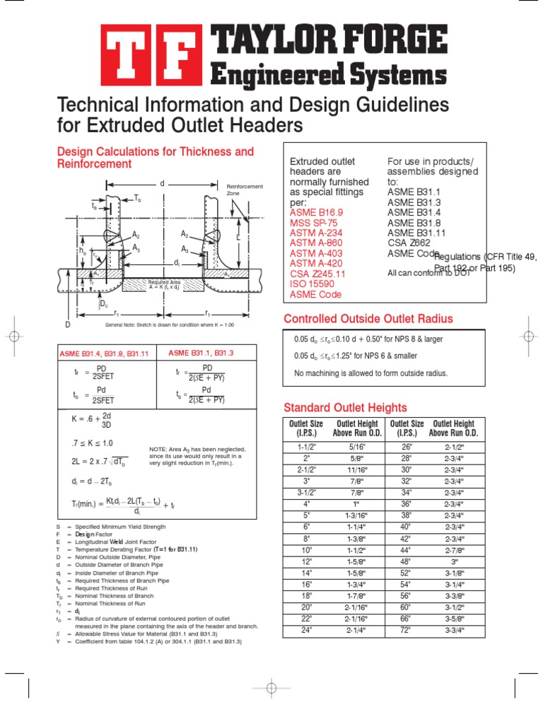 Extruded Outlet Header | PDF | Pipe (Fluid Conveyance) | Engineering