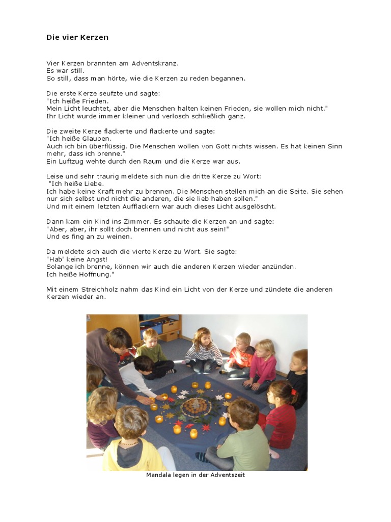 Die Vier Kerzen Geschichte