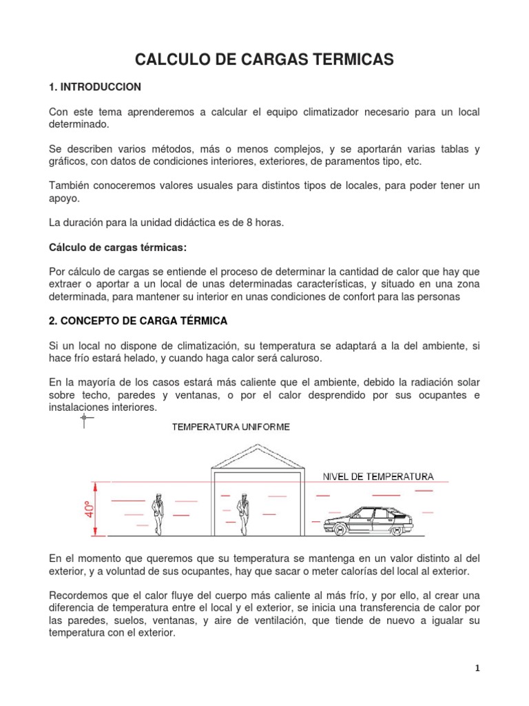 C lculo De Cargas T rmicas Para Climatizaci n PDF Bomba De Calor 