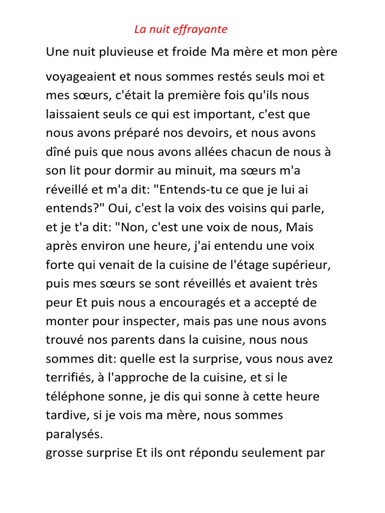 Le Cri De La Mouette Pdf Une Nuit Pluvieuse Et Froide Ma Mère Et Mon Père Voyageaient Et Nous Sommes  Restés Seuls Moi Et Mes Sœurs | PDF