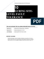 Configuring Site-Level Fault Tolerance: This Lab Contains The Following Exercises and Activities