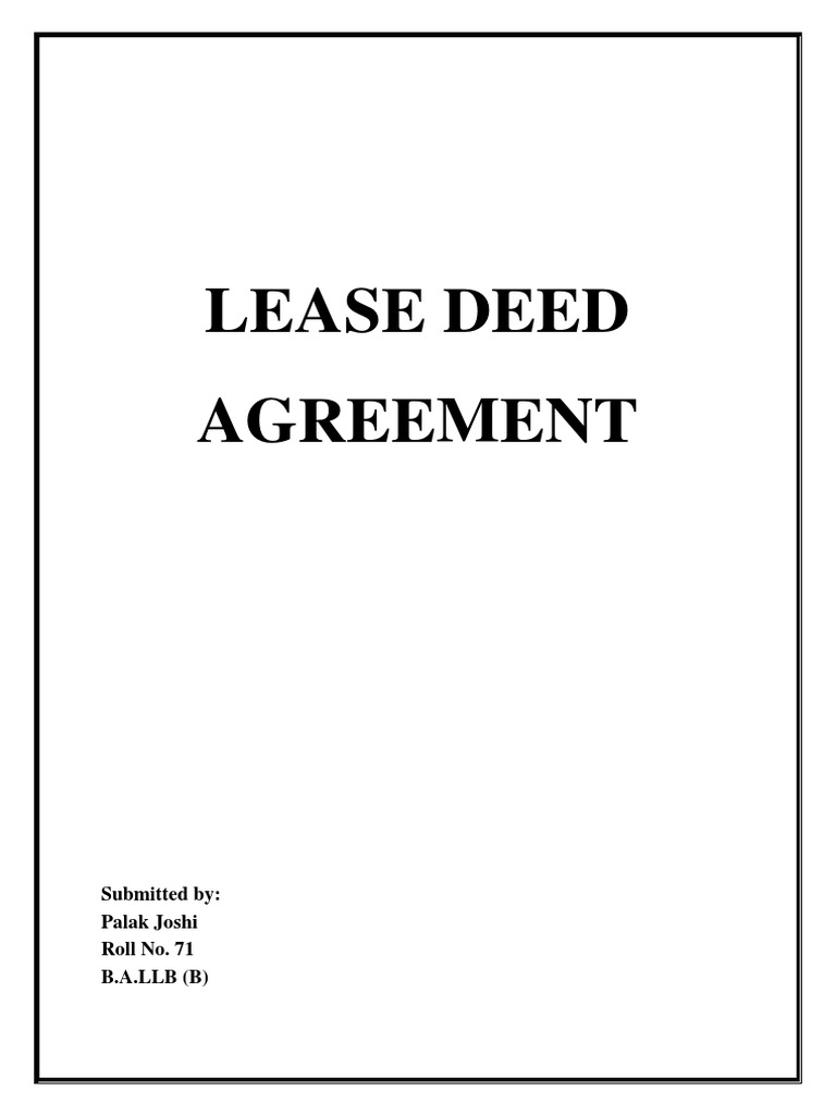 Lease Deed Agreement F | Download Free PDF | Lease | Justice