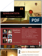Catálogo de Servicios. Editorial Espacio Renacentista. 2018