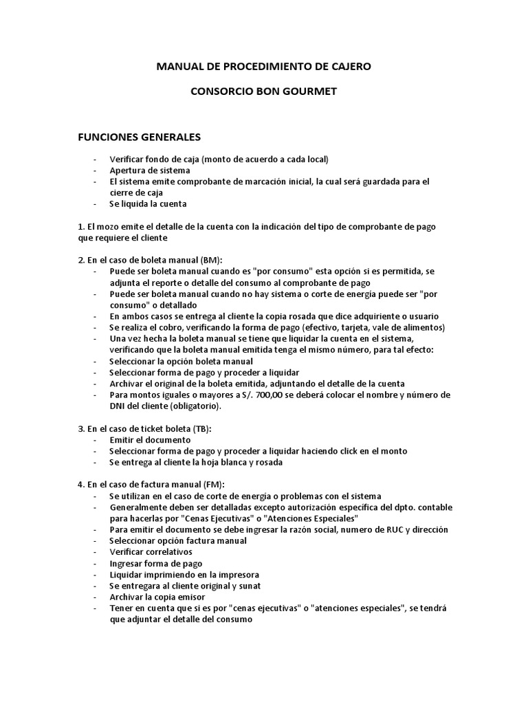 Manual de Cajero Receipt Accounting