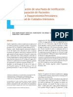 Implementación de Una Pauta de Verificación para La Preparación de Pacientes Sometidos A Traqueostomía Percutánea en La Unidad de Cuidados Intensivos