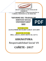 Informe Del Trabajo Del Servicio Social Universitario