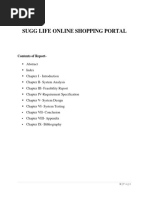 Sugg Life Online Shopping Portal: Contents of Report