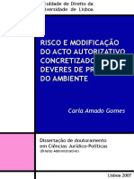 Risco e Modificação do Acto Autorizativo Concretizador de Deveres de Proteção do Ambiente - Carla Amado Gomes
