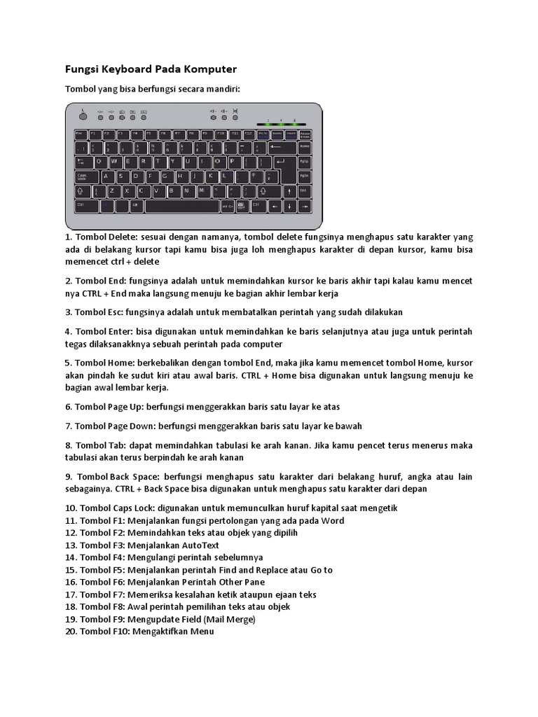 Fungsi Keyboard Pada Komputer Pdf Gratis