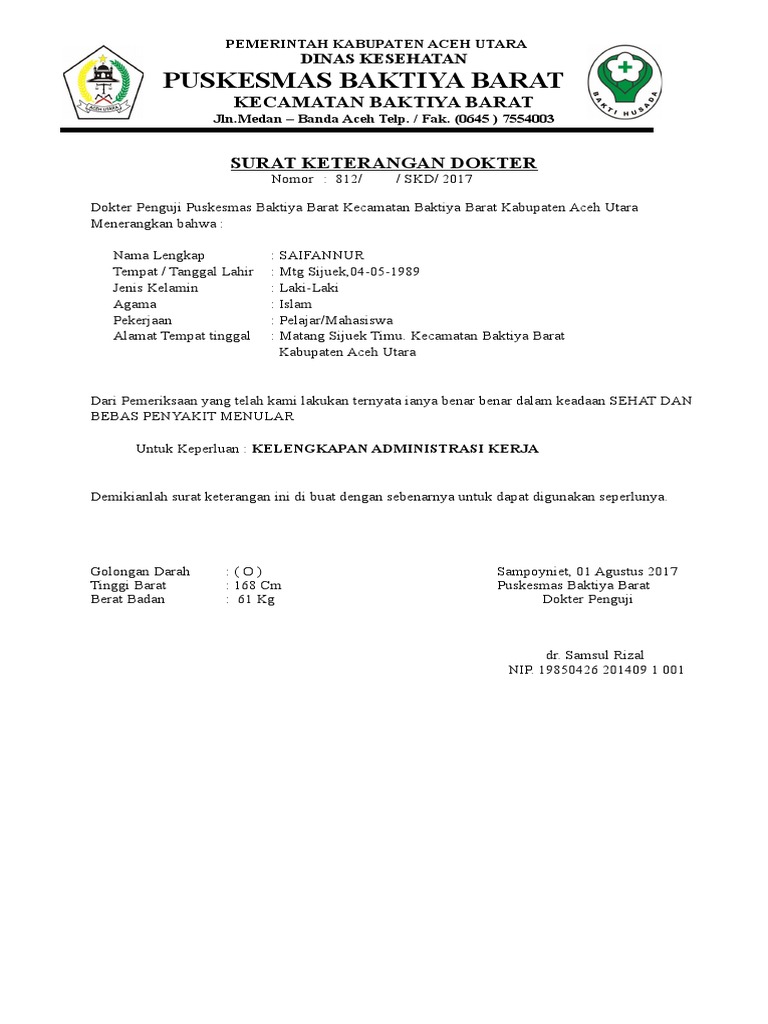 Surat Ket Dokter