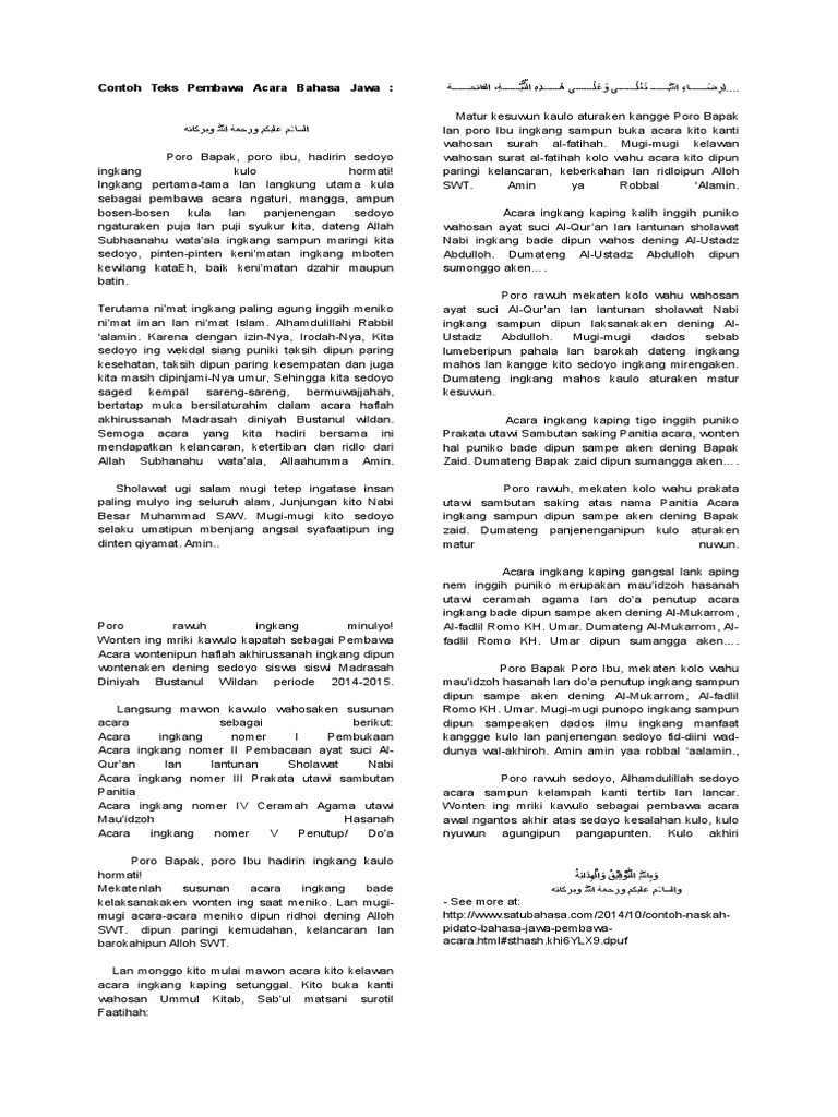 Teks Ceramah Agama Islam Bahasa Jawa - Berbagi Teks Penting