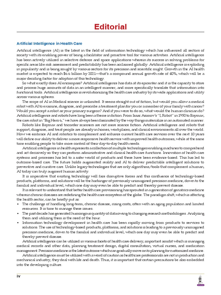 Artificial Intelligence in Health Care | PDF | Artificial Intelligence ...