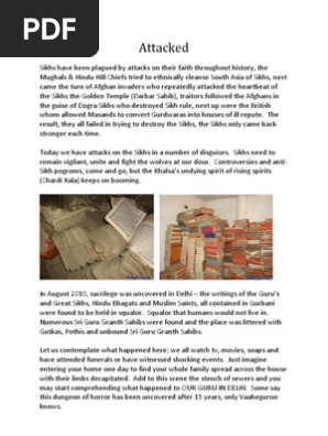 Recent Attacks On Sri Guru Granth Sahib Ji Sikh Guru Granth Sahib