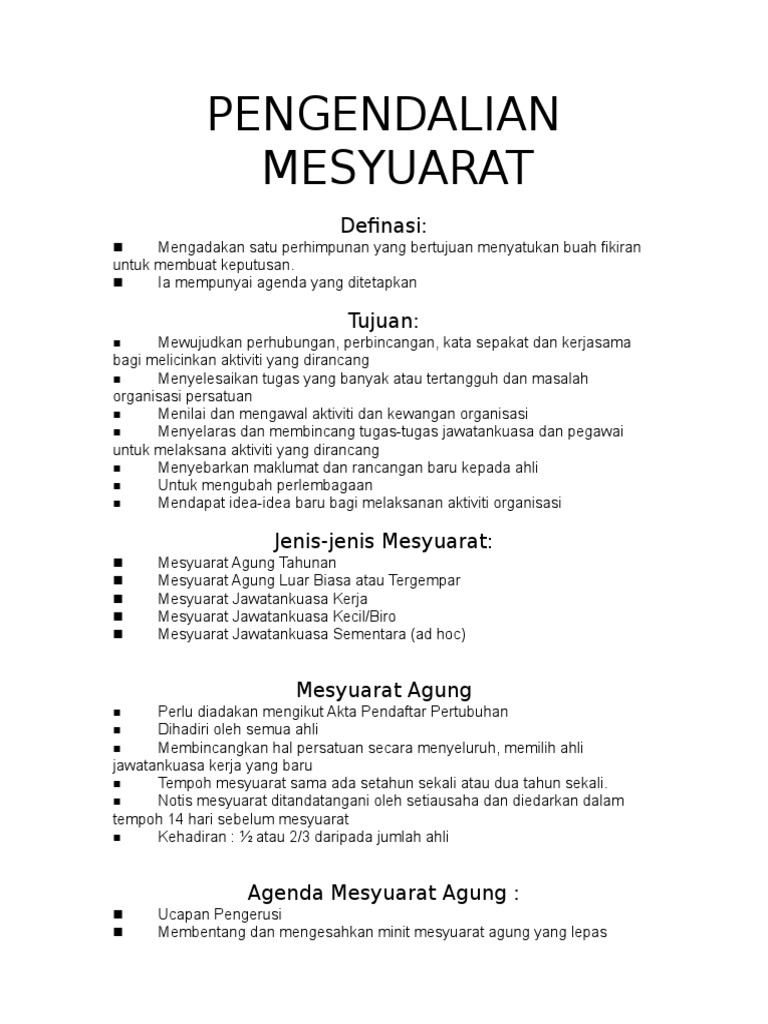 Nota Pengendalian Mesyuarat  PDF