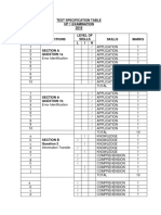 Test Specification Table Up 1 Examination 2018 Level of Skills Skills Marks L I H Section A Question 1A