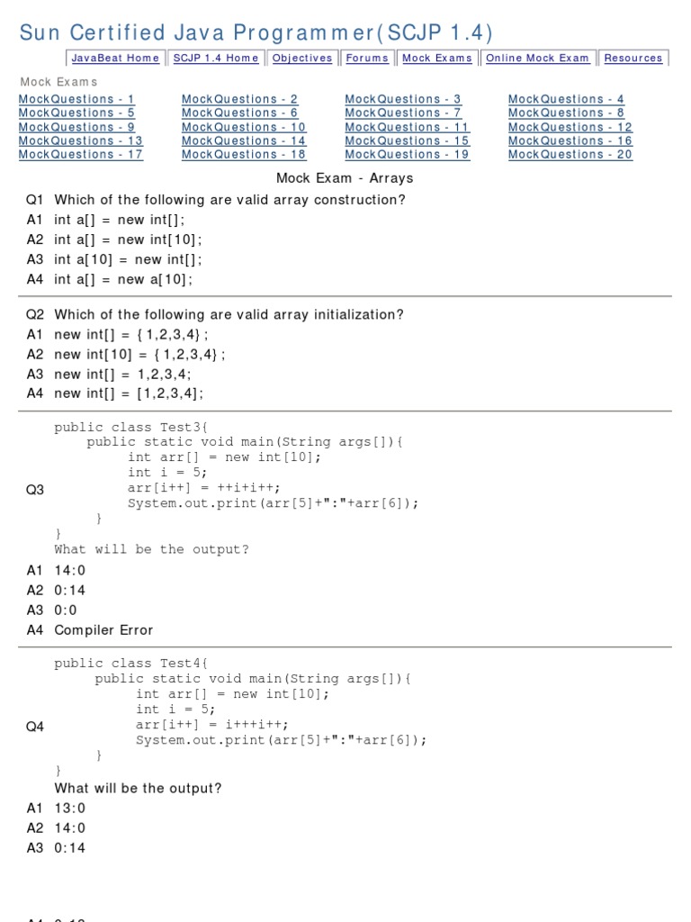 Java MockExam - 20 | PDF