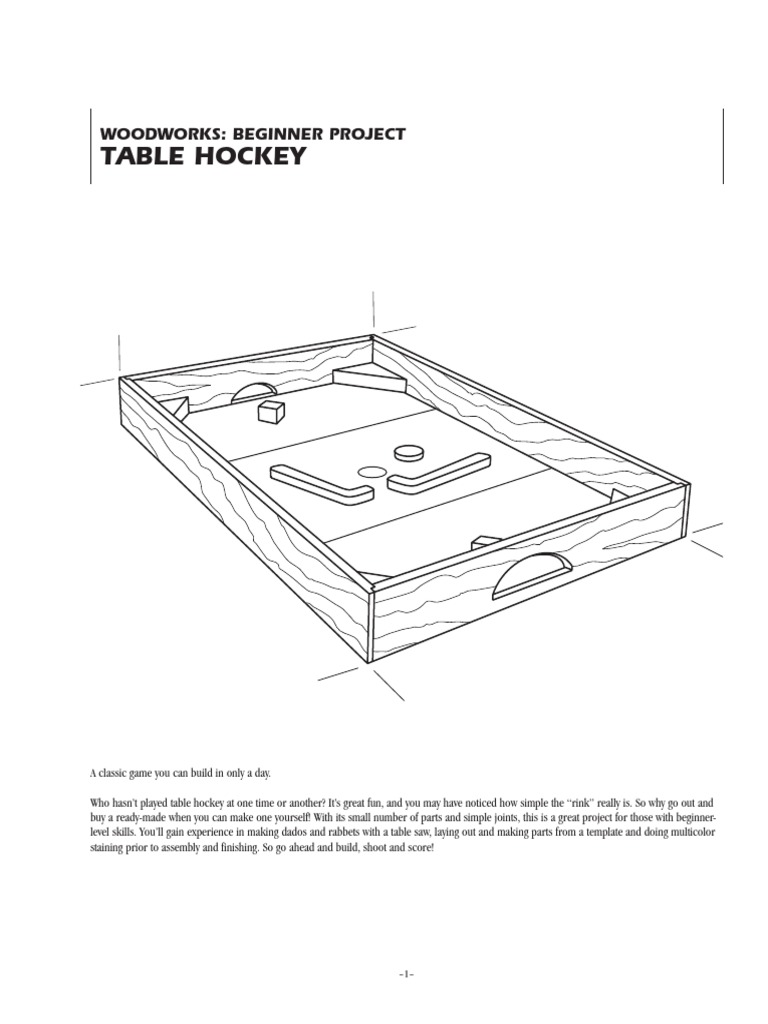 Table Hockey Woodworks Beginner Project PDF Wood Lead