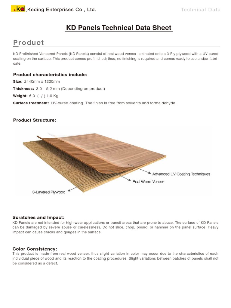 KD Panels Tds (En) PDF Adhesive Plywood