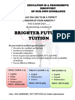 Brighter Futures Tuition: Would You Like To Be A Toppe?? A Master of Your Subjects ?