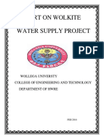 Report On Wolkite Water Supply Project: Wollega Universty College of Engineering and Technology Department of Hwre