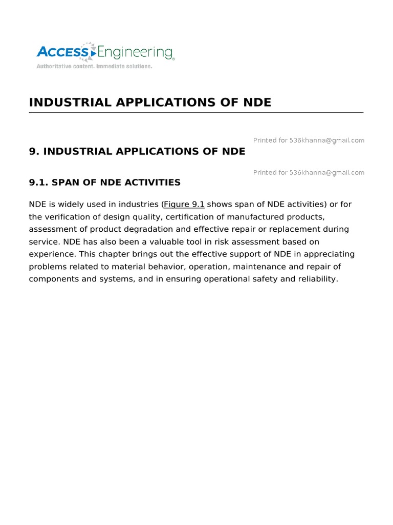Industrial Applications of Nde | PDF | Nondestructive Testing | Welding
