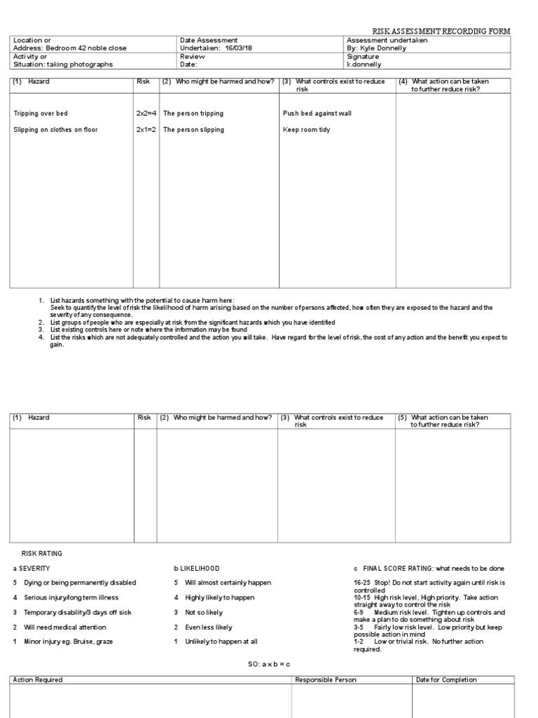 Risk Assessment Template 4 | PDF | Risk Assessment | Risk