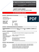 Safety Data Sheet: Di Deionised Water