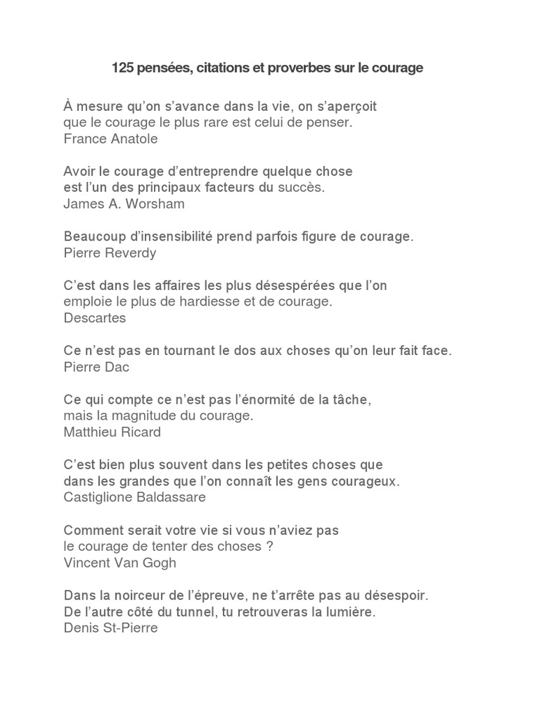 125 Pensees Citations Proverbes Courage Vertu