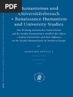 Agostino Sottili-Humanismus Und Universitatsbesuch - Renaissance Humanism and University Studies (Education and Society in The