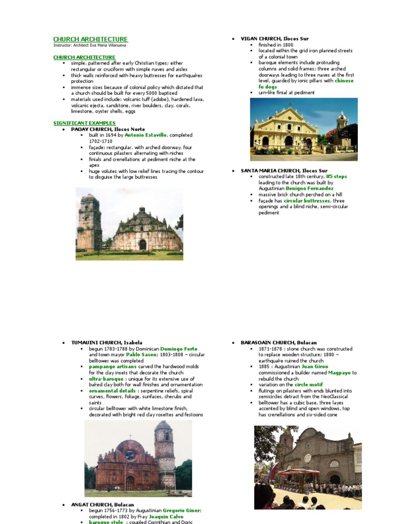 Philippine Churches.pdf Architectural Design Architectural Elements