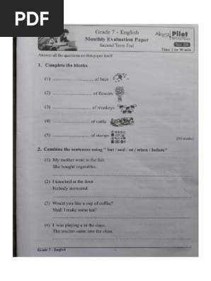 Bestseller: Grade 7 English Exam Papers Pdf