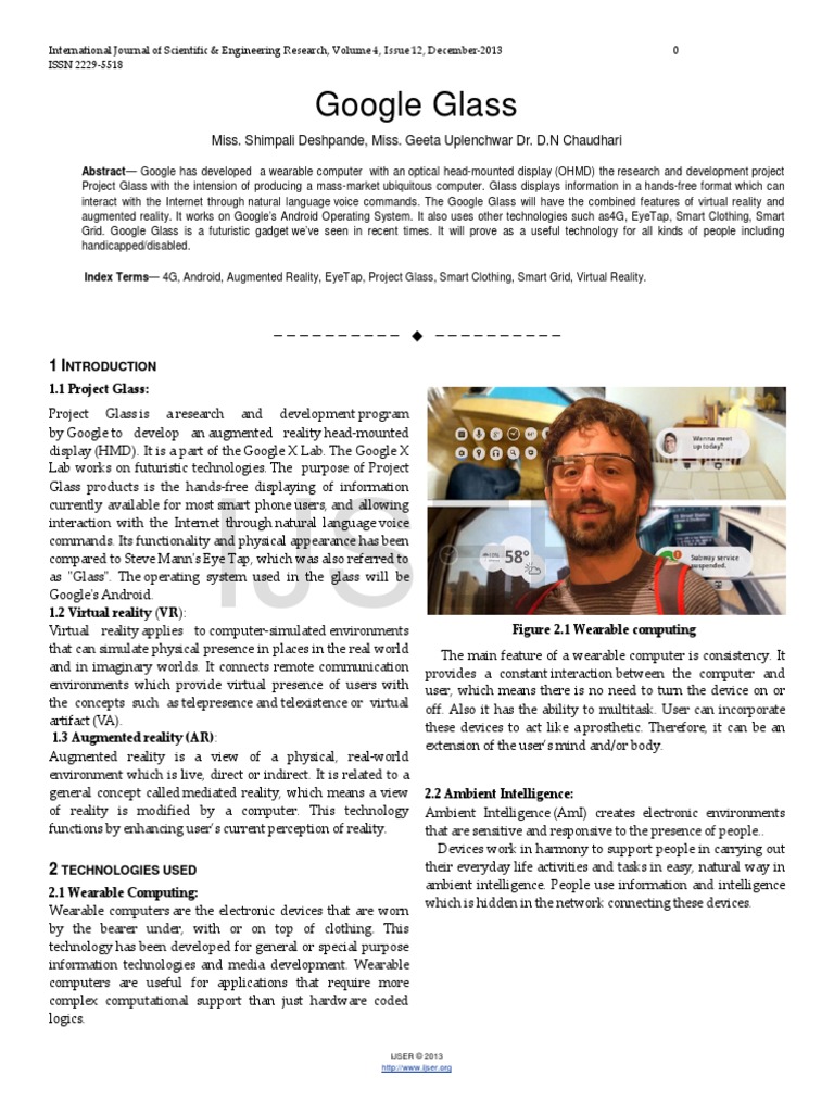 Google Glass PDF | PDF | Computers