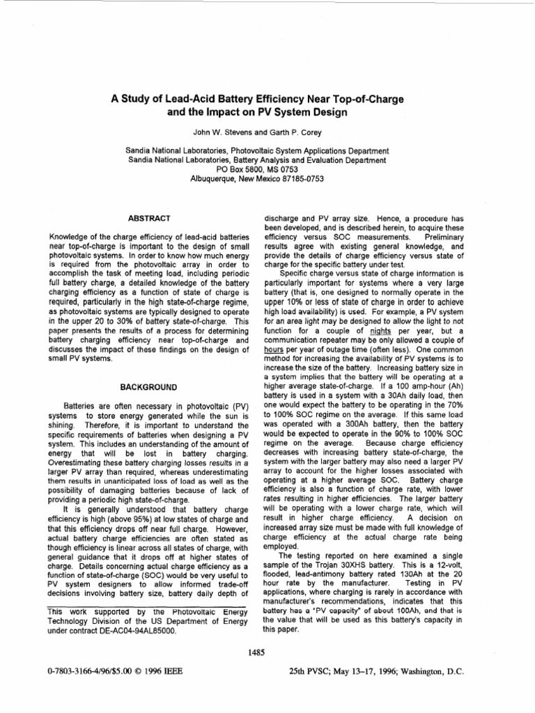 Lead Acid Battery | PDF | Battery (Electricity) | Photovoltaics