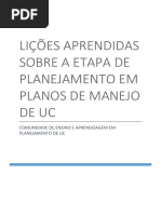 Licoes Aprendidas Etapa Planejamento Plano de Manejo