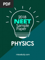 NEET 2018 Physics Sample Question Paper