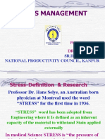 Stress Management: SR - Dy.Director National Productivity Council, Kanpur