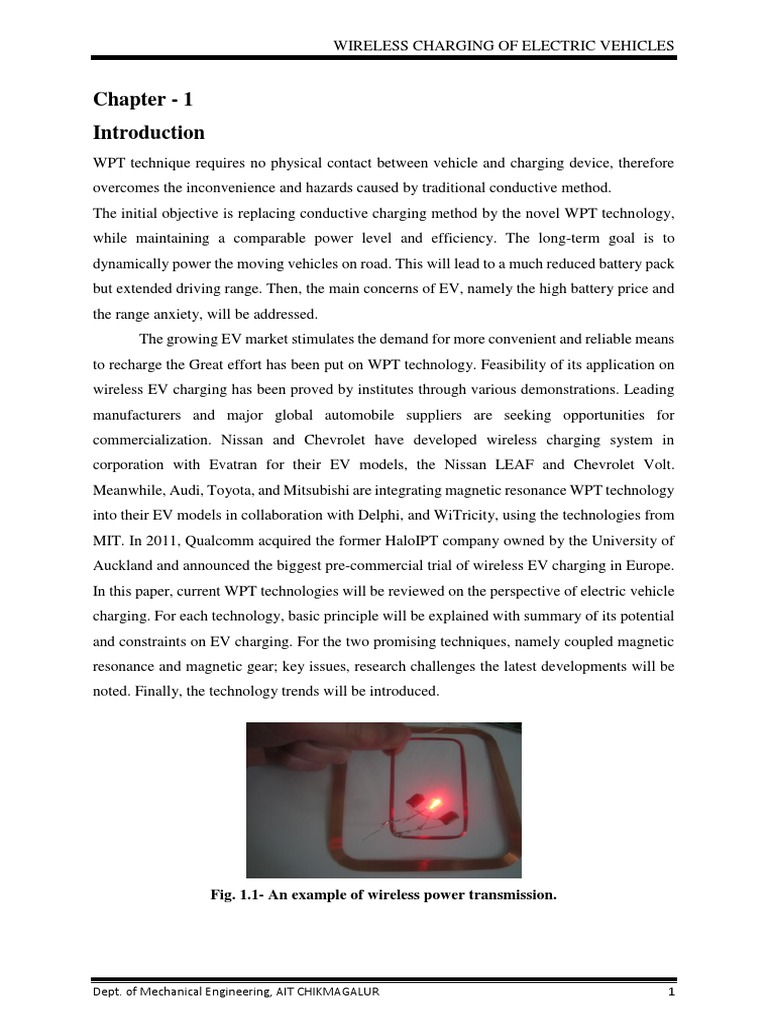 Wireless Charging for Electric Vehicles | PDF | Inductor | Electricity
