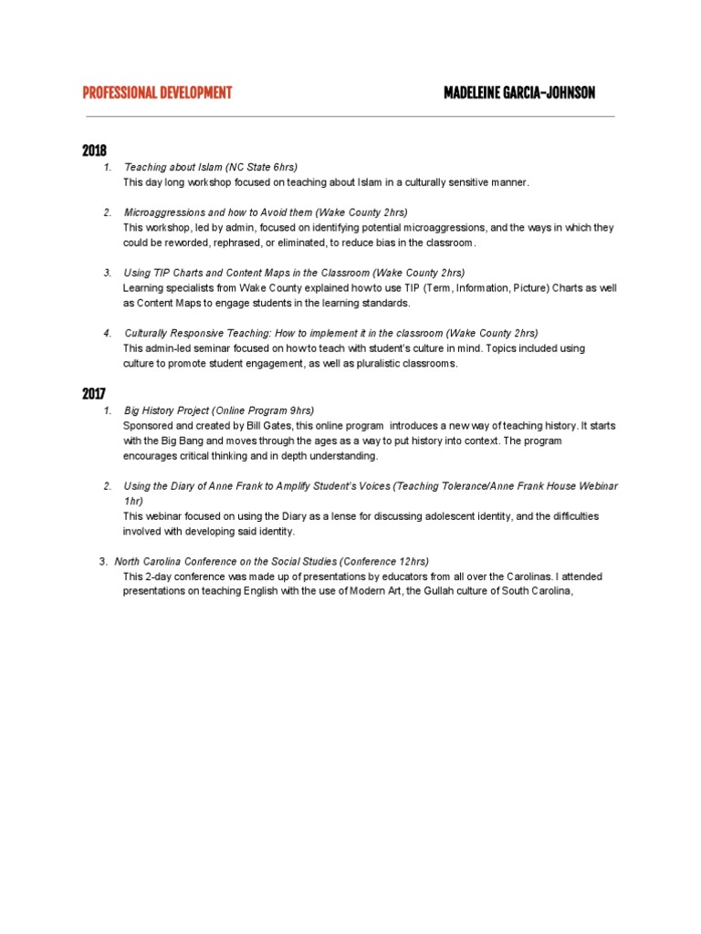 Professional Development | PDF