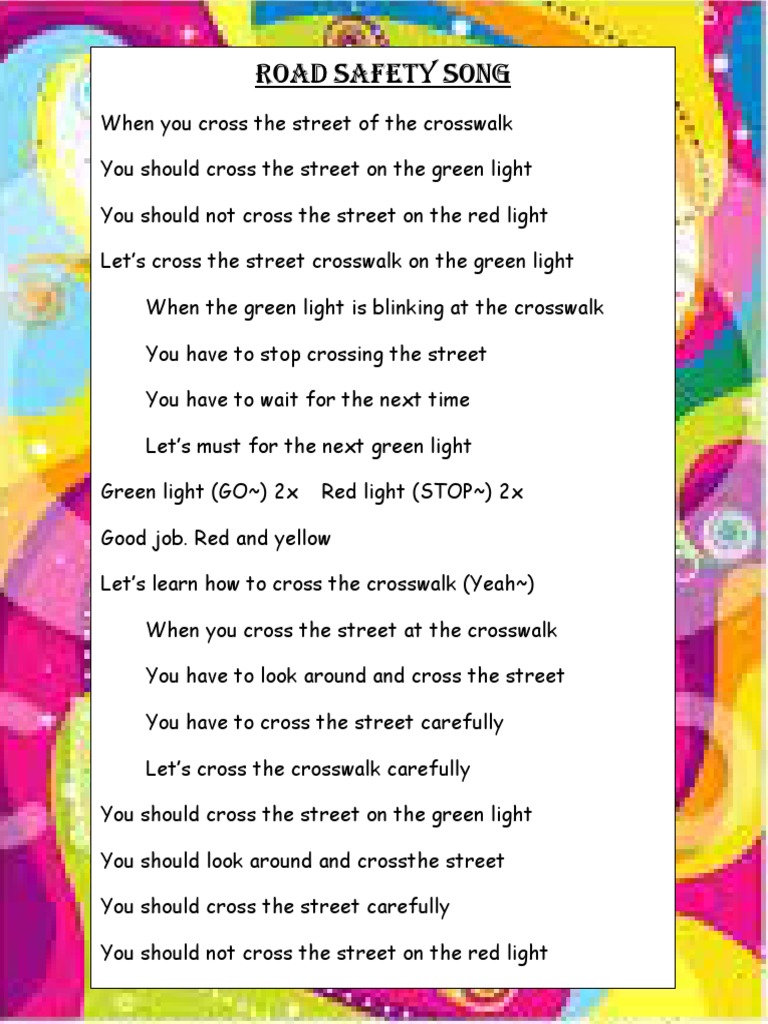 Road Safety Song PDF
