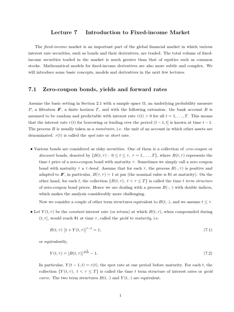 Introduction To Fixed-Income Market | PDF